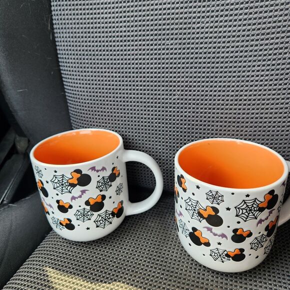 Disney Other - NEW👻 Disney Halloween Minnie Mouse Mug With Spiderwebs & Bats- Set Of 2